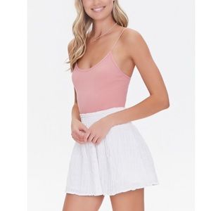 textured mini skirt